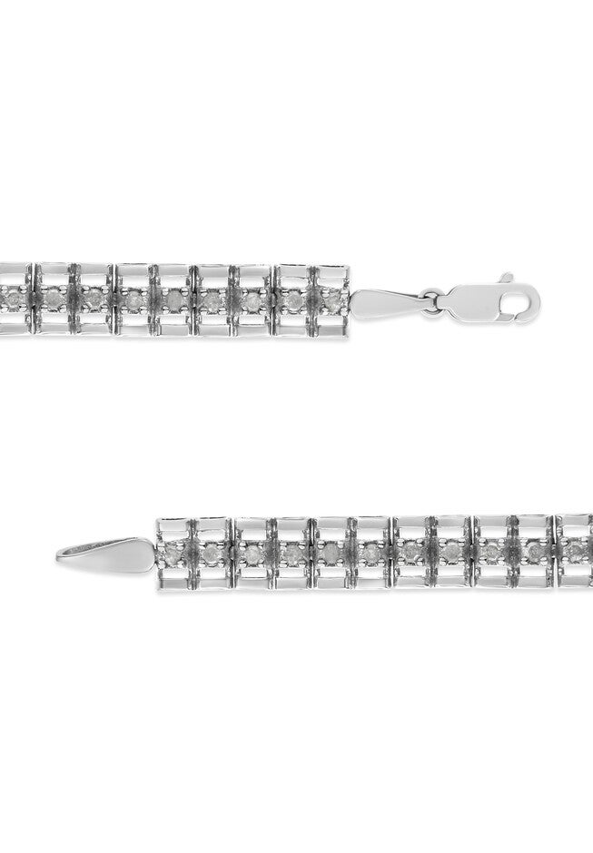 Sterling Silver 2.0 Cttw Diamond Doublelink Tennis Bracelet, , alternate image number 3
