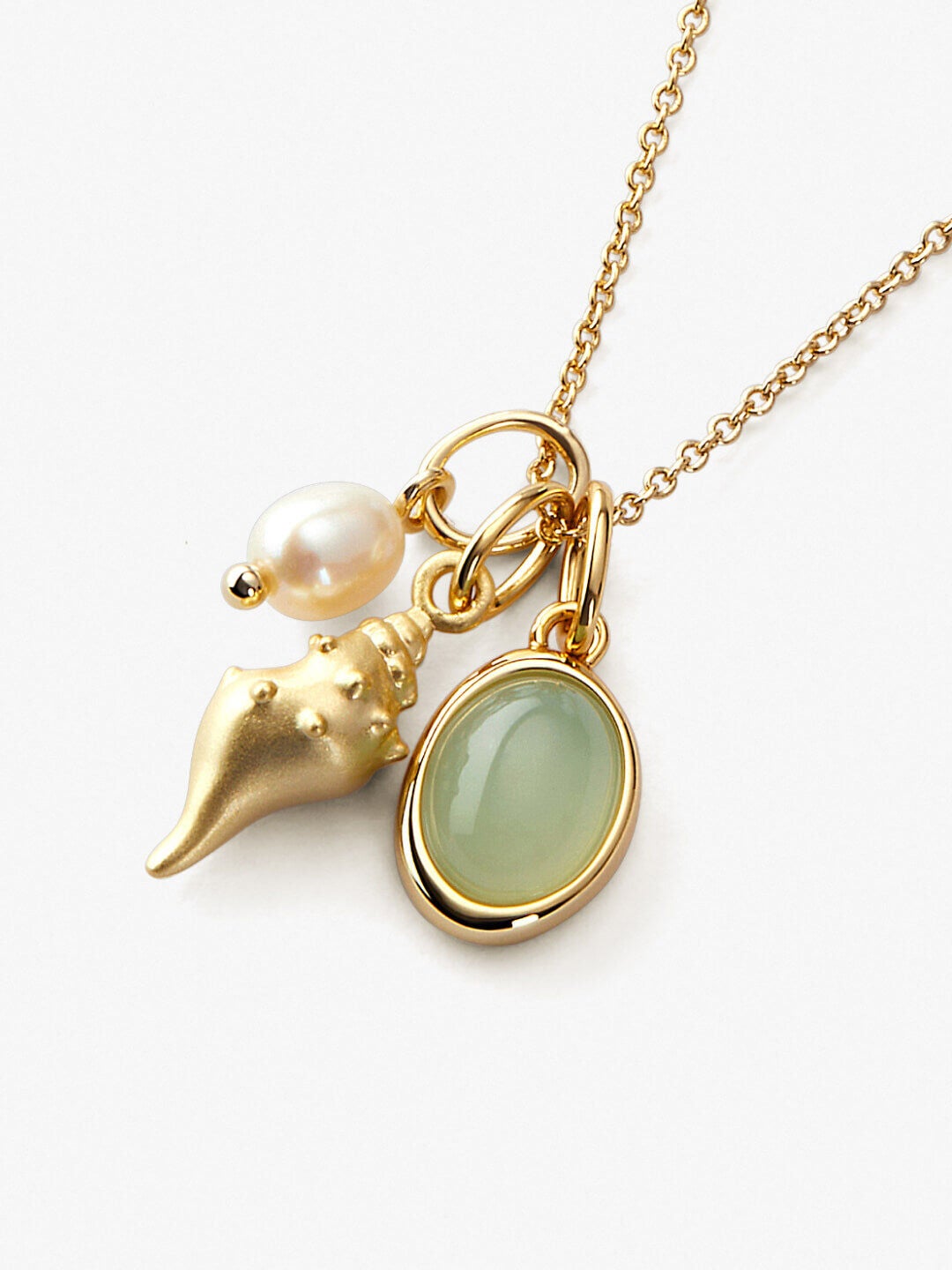 Gold Charm Necklace - Ocean, GOLD, alternate image number 3