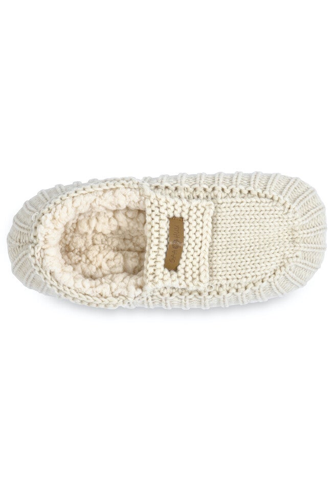 Womens Textured Knit Mocassin Slipper Slippers, , alternate image number null