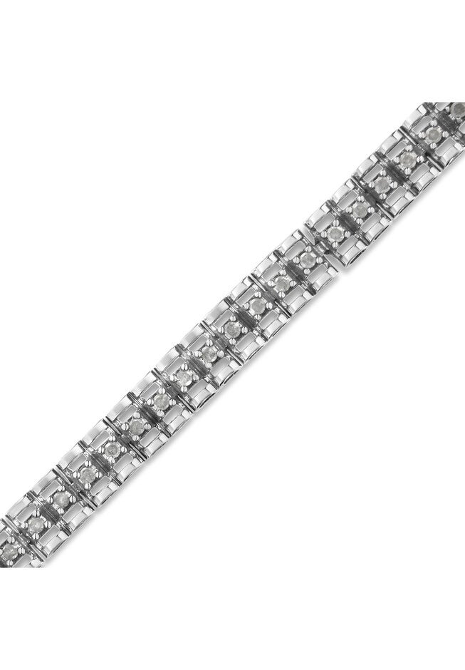 Sterling Silver 2.0 Cttw Diamond Doublelink Tennis Bracelet, , alternate image number 2