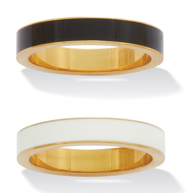 2-Piece Yellow Gold Ion-Plated Stainless Steel Enamel Bands, YELLOW, hi-res image number null