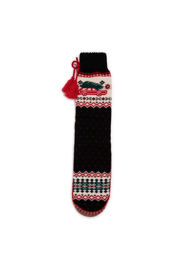 Tassel Slipper Socks, EBONY, hi-res image number null