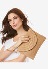 Straw Foldover Clutch., NATURAL, hi-res image number null