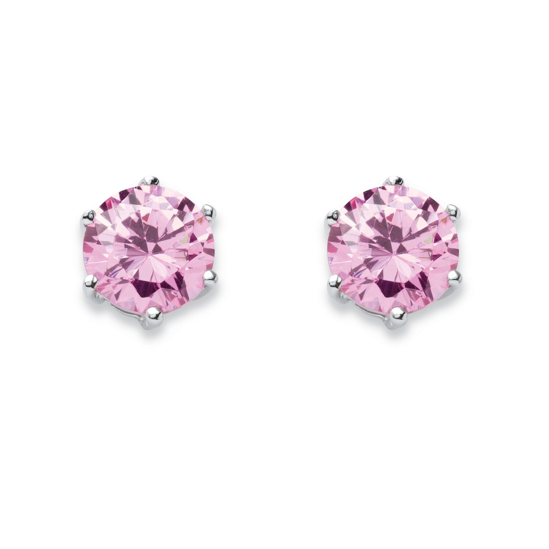 Birthstone .925 Sterling Silver Stud Earrings, AUGUST, on-hover image number 1