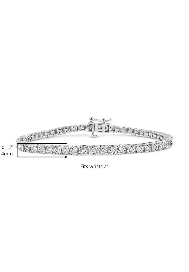 Silver 1.0 Cttw Miracle-Set Diamond Tennis Bracelet - 10 inches, , alternate image number 6