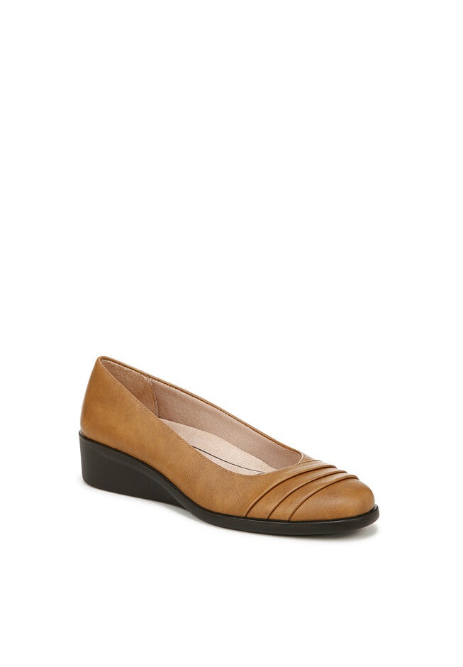 Jenna Slip On Wedge, TAN FAUX LEATHER, hi-res image number 0