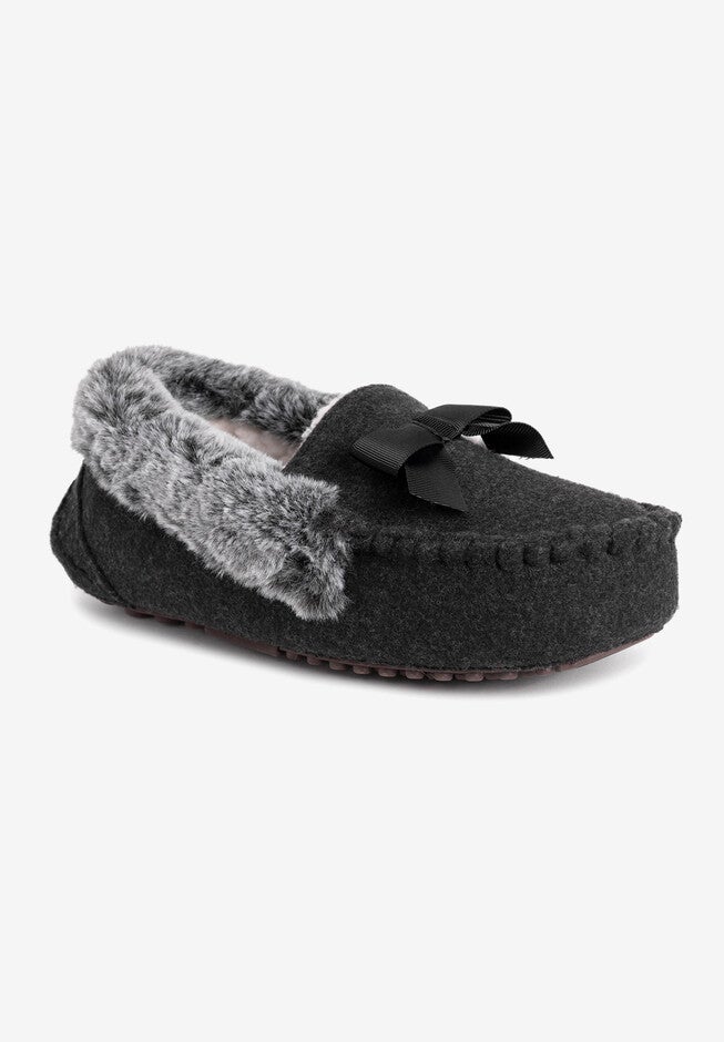 Daffodil Moccasin Slipper, BLACK, hi-res image number 0
