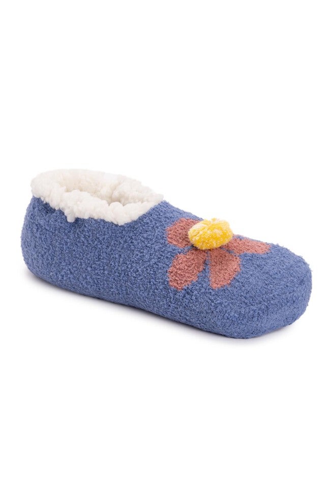 Women'S Cozy Daisy Ballerina Slippers, DENIM BLUE, hi-res image number null
