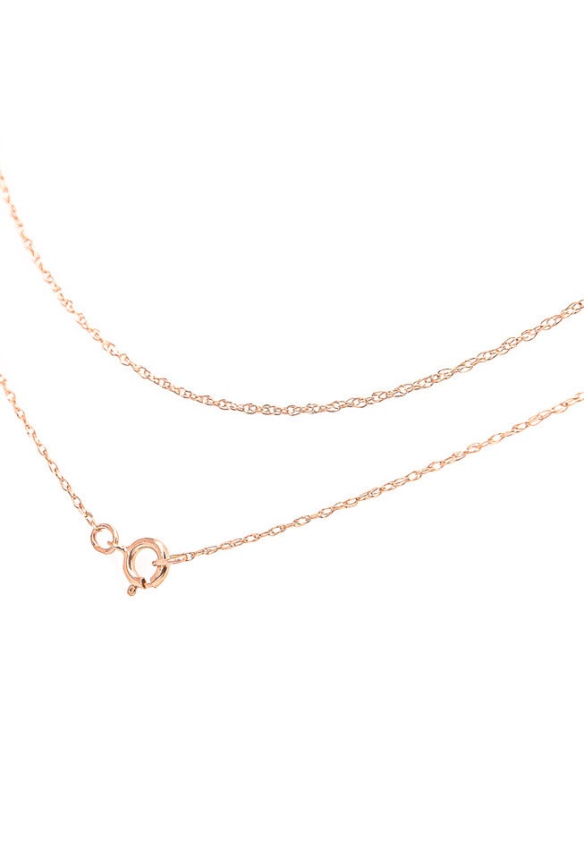 Solid Rose Gold Rope Chain Necklace Unisex 18 inches, , alternate image number 2