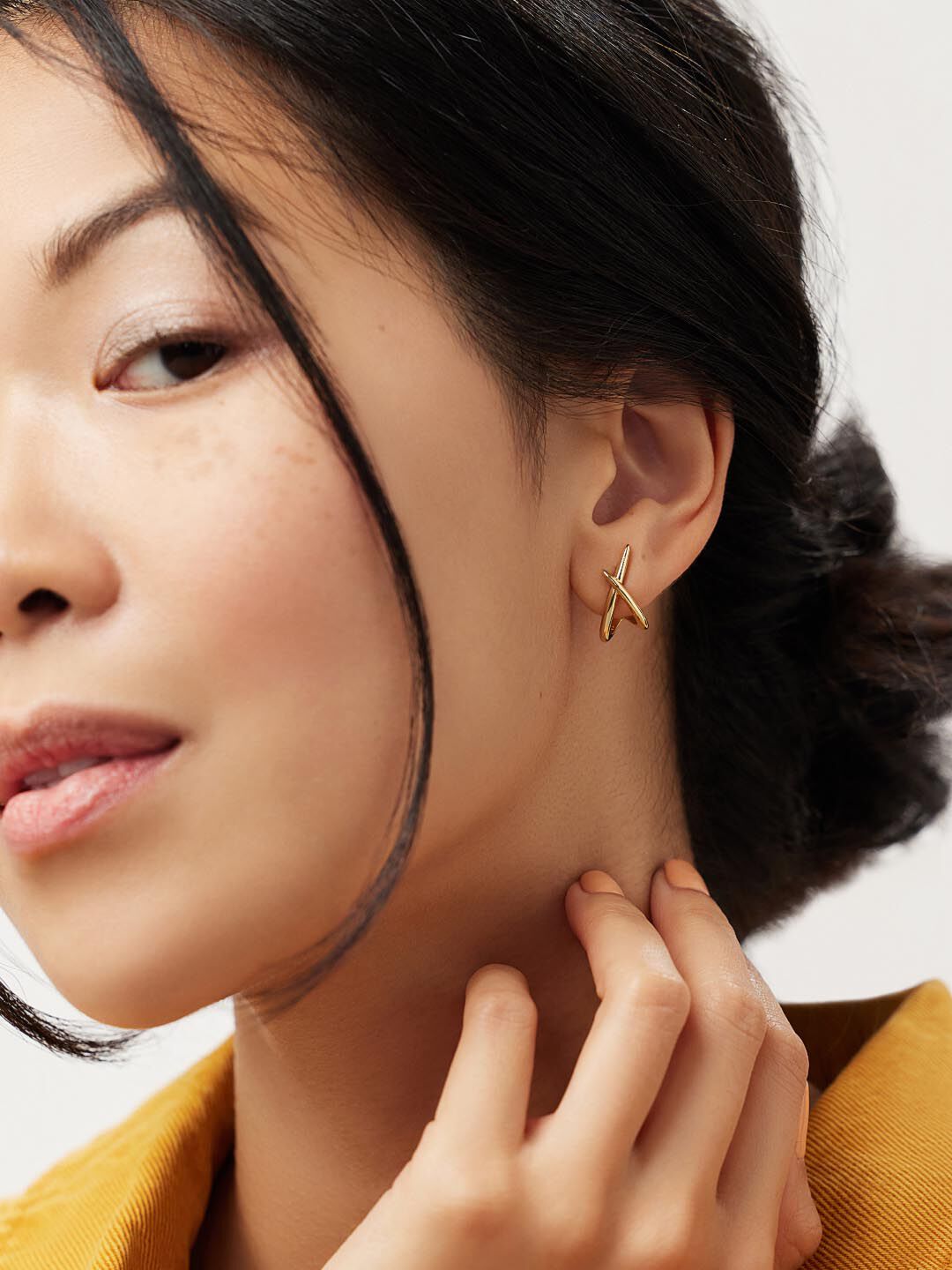 Sloane Stud Earrings, GOLD, alternate image number 2