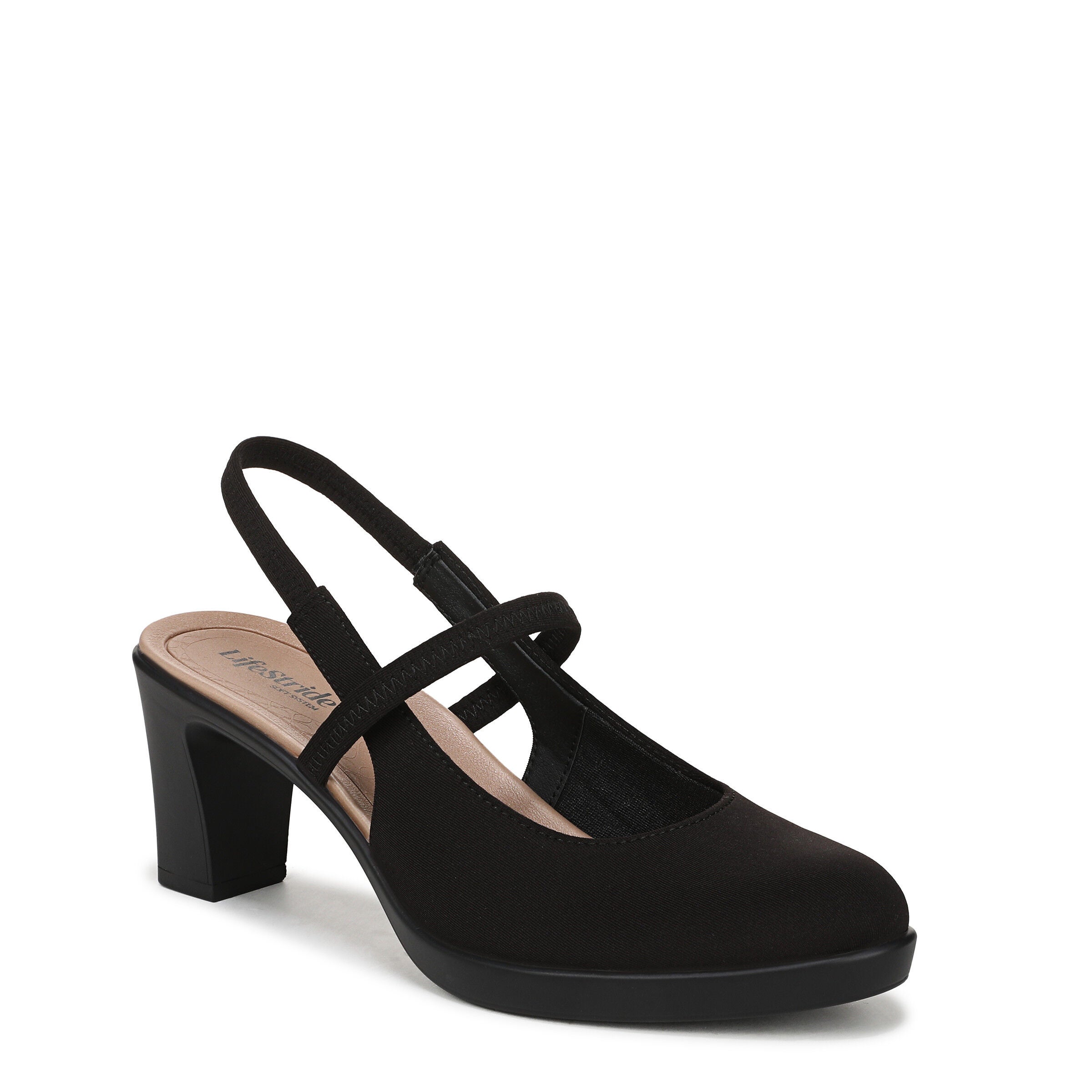 Evoke Slingback Pump, BLACK FABRIC, hi-res image number 0