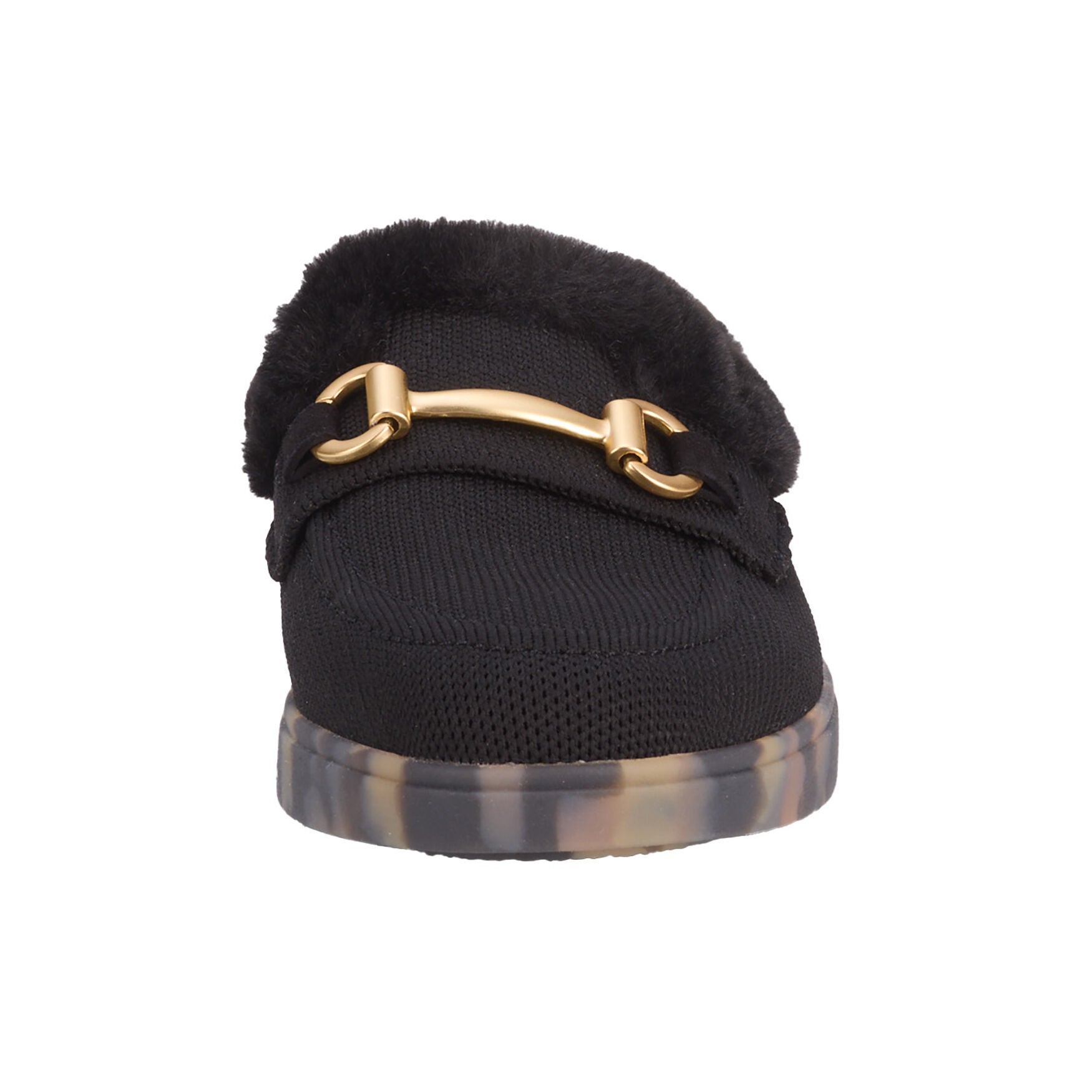 Gigi Faux Fur Slide, BLACK, alternate image number 4