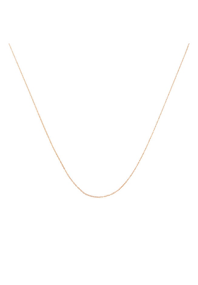 Solid Rose Gold Rope Chain Necklace Unisex 18 inches, ROSE, hi-res image number 0