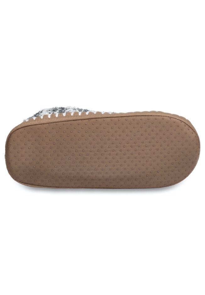 Womens Cozee Yarn Mocassin Slipper With Sidewall Slippers, , alternate image number null