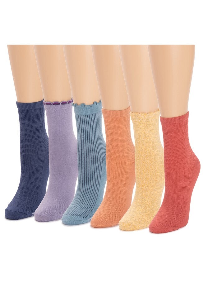 Women'S 6 Pack Whisper Soft Crew Socks, , on-hover image number null