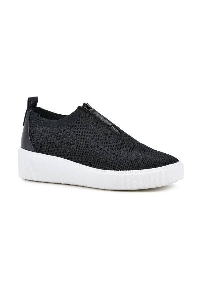 White Mountain Dacey Platform Sneaker, BLACK FABRIC, hi-res image number null