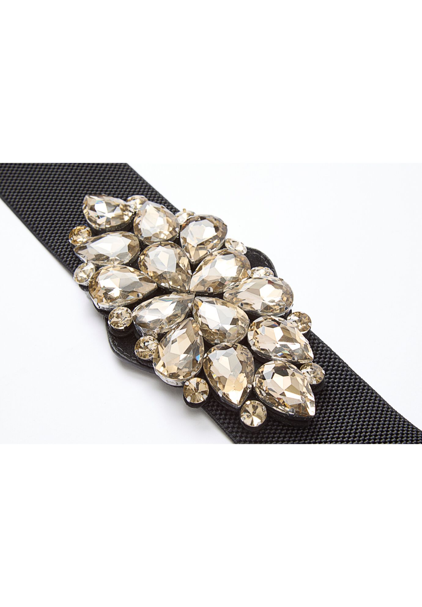 Rhinestone Stretch Belt, BLACK, alternate image number 3