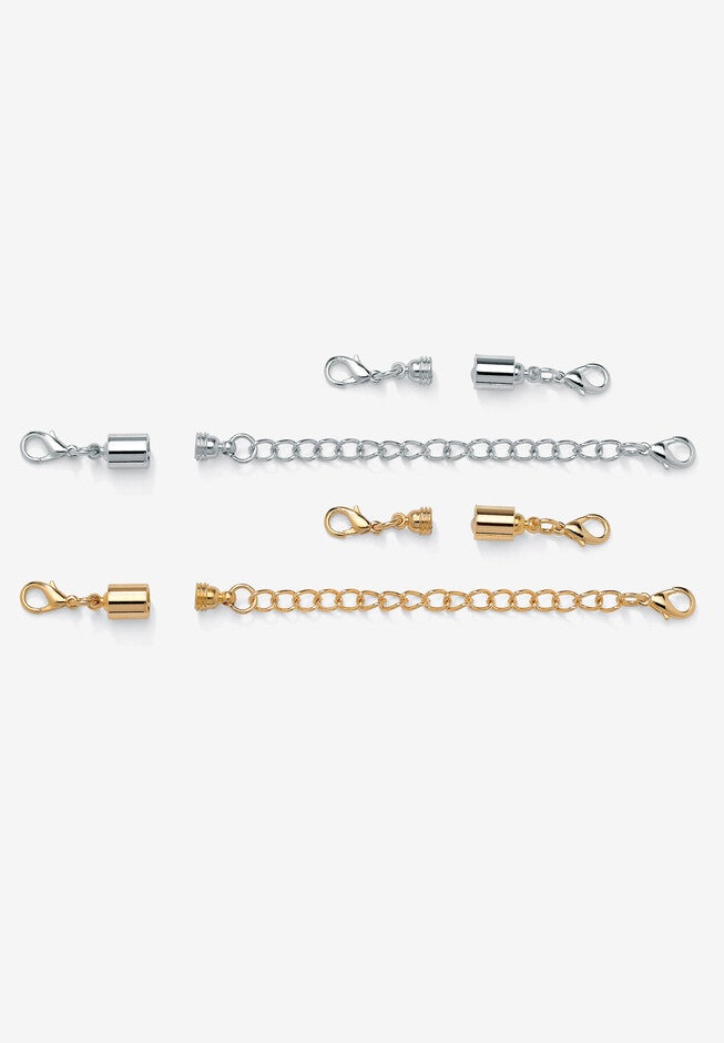 Silver Tone and Gold Tone Chain Extender Set, GOLD, hi-res image number 0