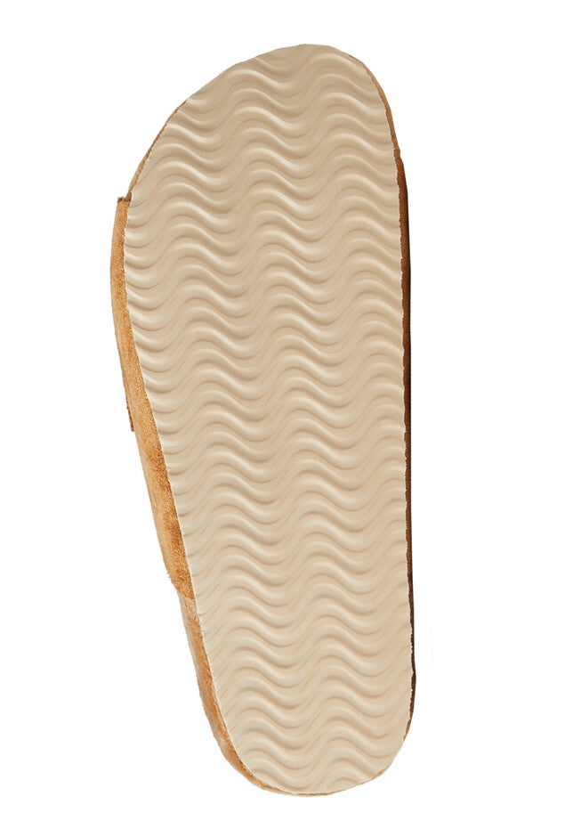 Megan Microsuede Bow Molded Footbed Slide, , alternate image number 2