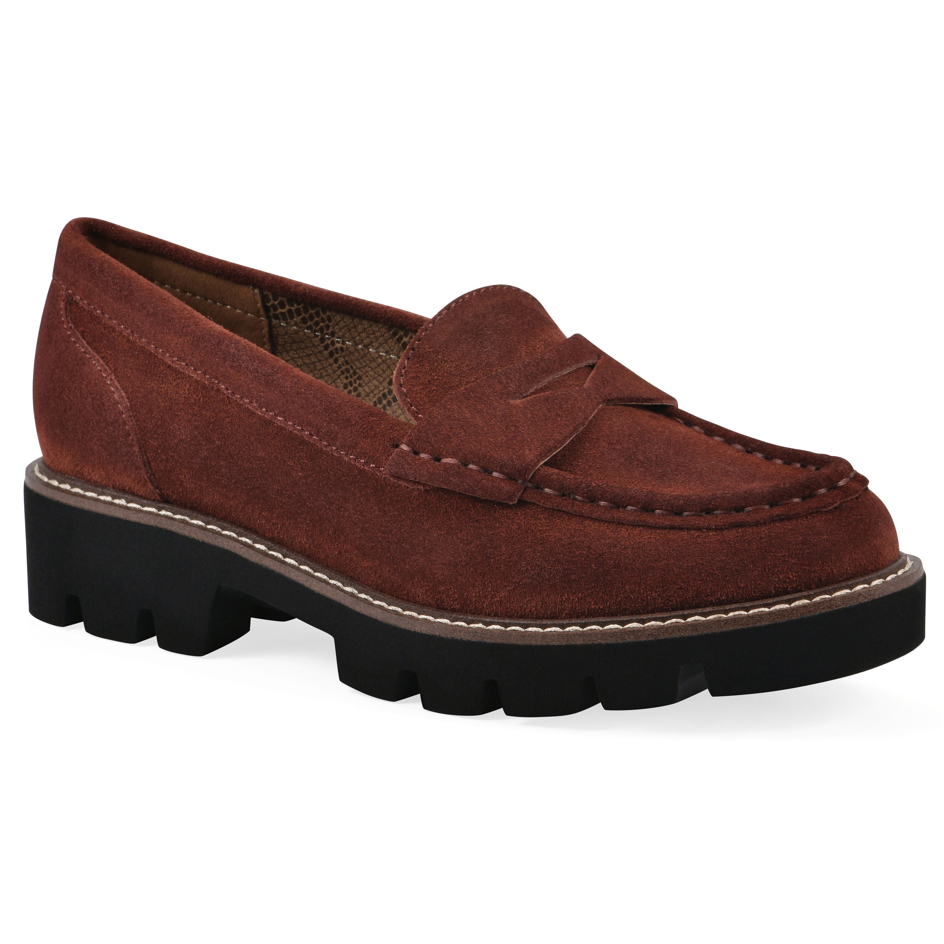 Gunner Lug Sole Loafer, RUST SUEDE, hi-res image number 0