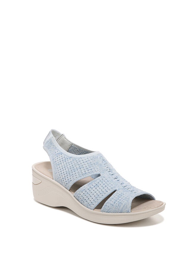 Double Up Wedge Sandal, SKY BLUE KNIT, hi-res image number 0