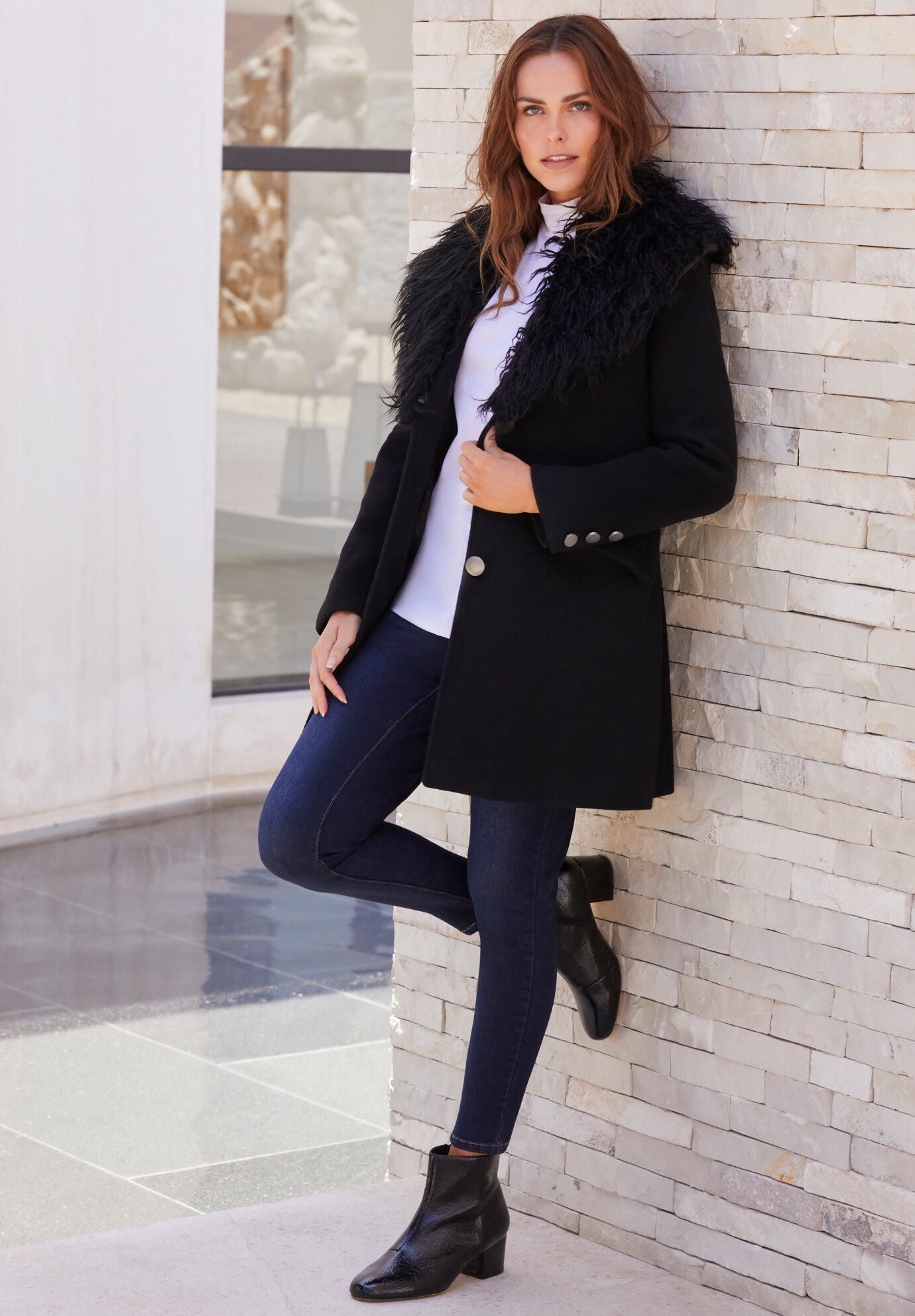 Short Wool Blend Coat, , alternate image number 5