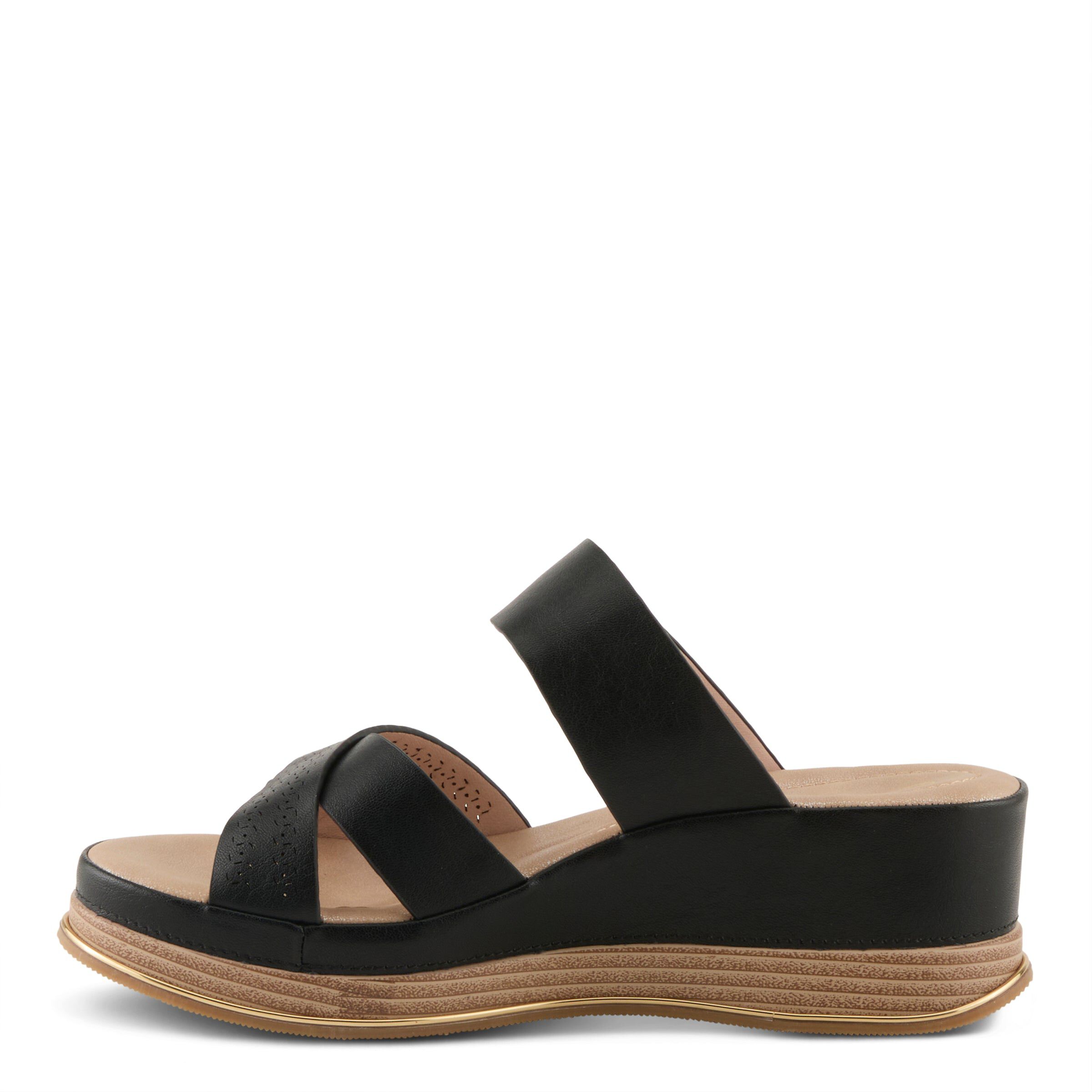 Cattaneo Wedge Sandal, BLACK, alternate image number 2