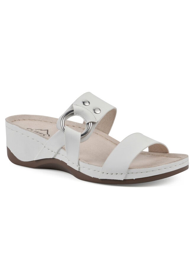 Colletta Dressy Sandal, WHITE BURNISHED SMOOTH, hi-res image number null