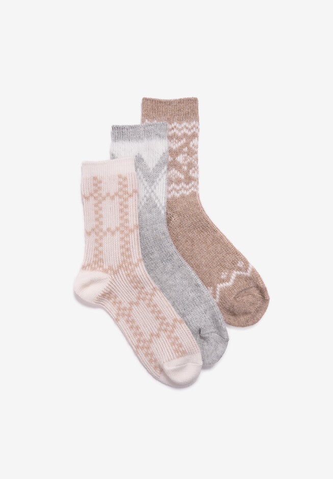 3 Pair Pack Eyelash Socks, WINTER WHITE, hi-res image number null