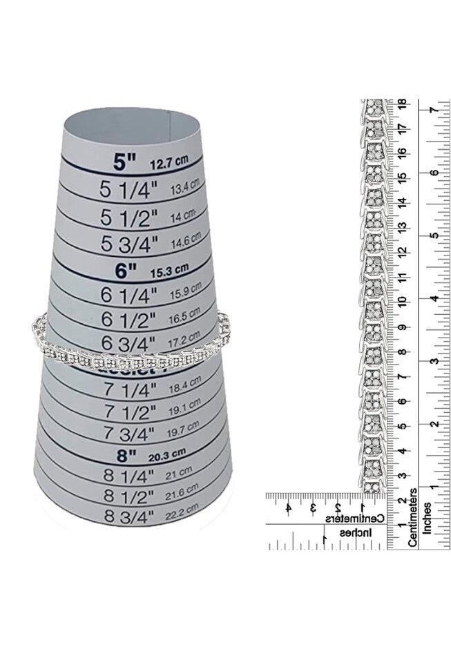 Sterling Silver Diamond Chevron Link Tennis Bracelet, , alternate image number 5