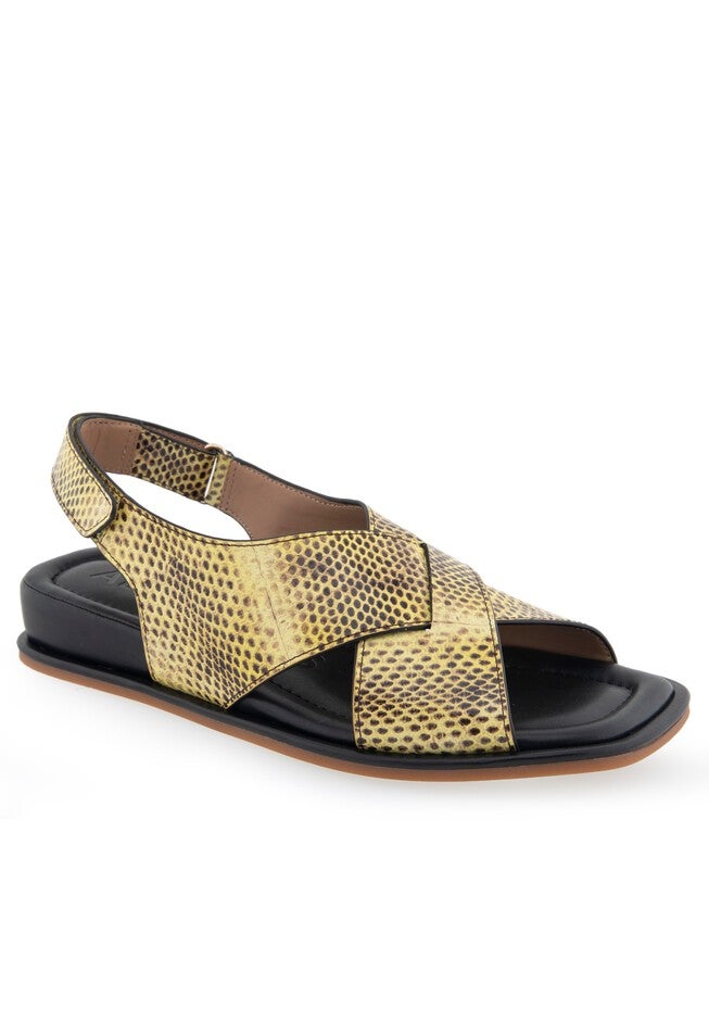 Bron Sandal, GREEN SNAKE LEATHER, hi-res image number null