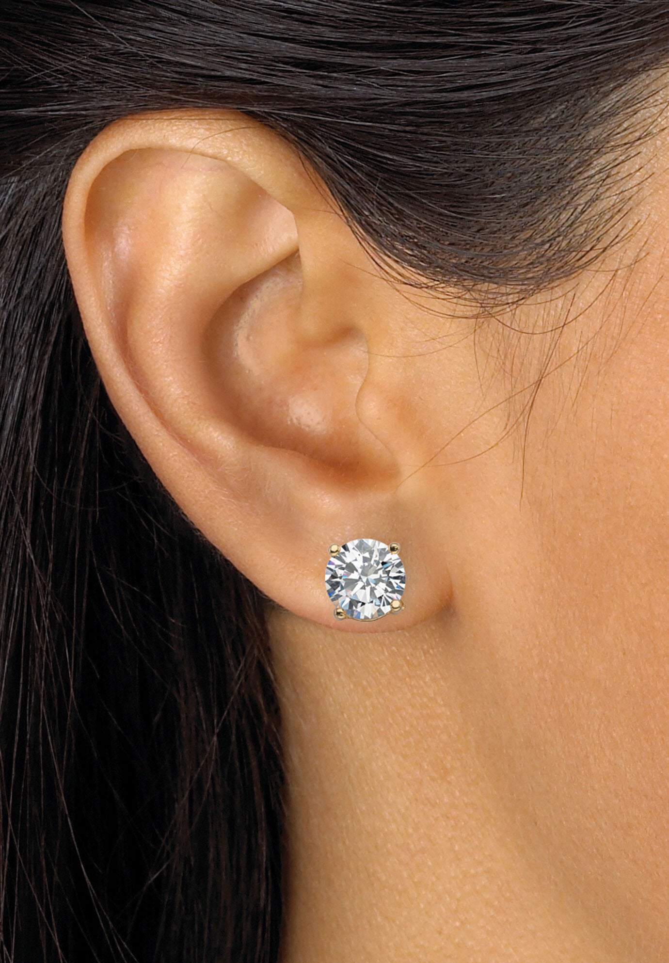 Yellow Gold Ion Plated Stainless & Goldtone Earrings (4 Cttw) (56Mm,60Mm), , alternate image number 5