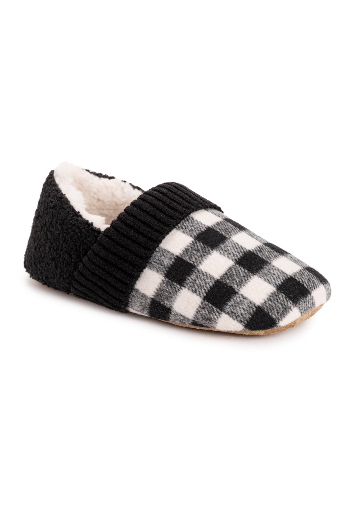 Flannel Plaid Slipper, EBONY, hi-res image number 0