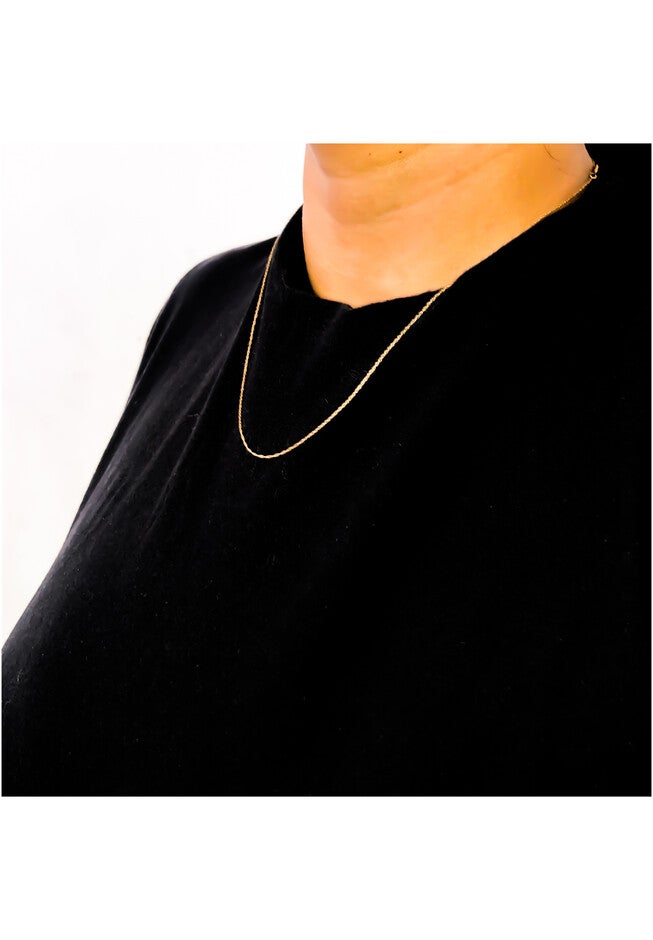 Solid Yellow Gold Slim And Dainty Unisex Rope Chain Necklace 18 inches, , alternate image number 5