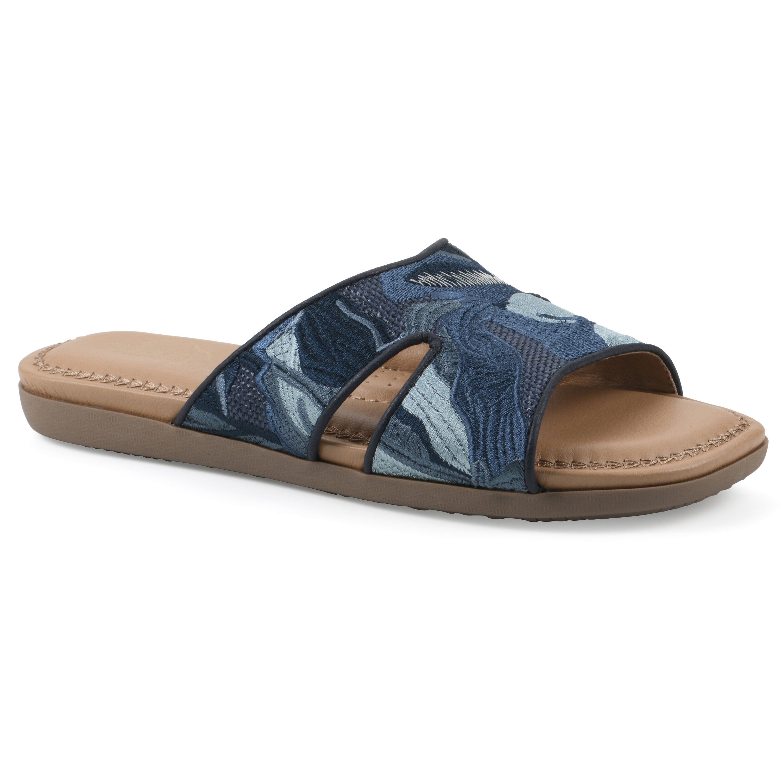Frankly Slide Sandal, BLUE MULTI RAFFIA, hi-res image number 0