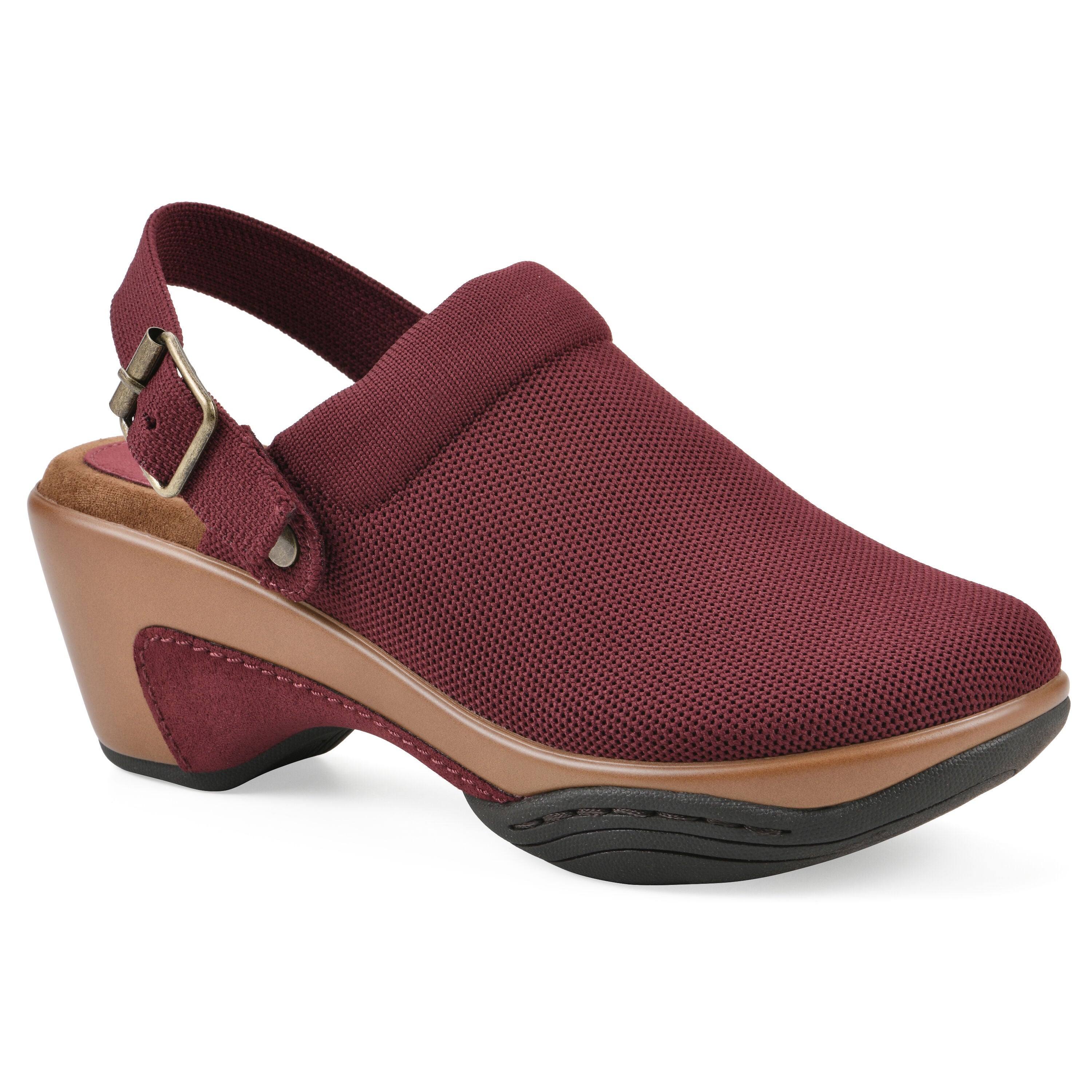 Viable Slingback Clog, BURGUNDY FABRIC, hi-res image number 0