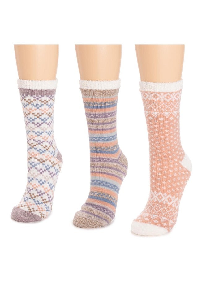 3 Pk. Tall Cozy Lined Lounge Socks, , alternate image number null