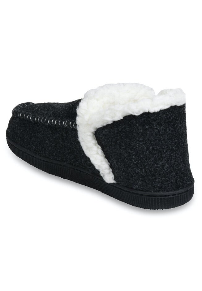 Faux Wool Ankle Slipper Boot Slippers, , on-hover image number 1