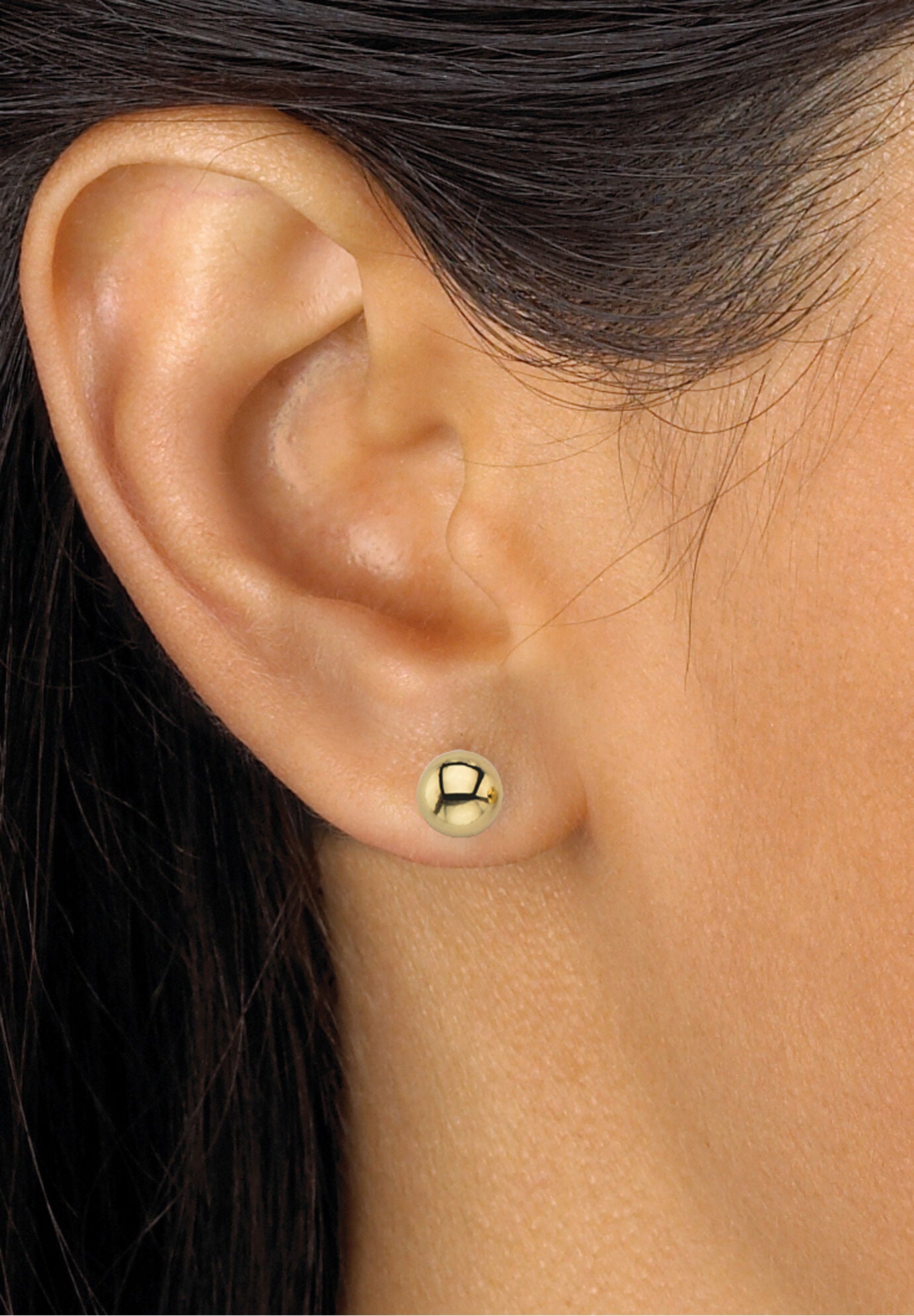Yellow Gold Ion Plated Stainless & Goldtone Earrings (4 Cttw) (56Mm,60Mm), , alternate image number 4