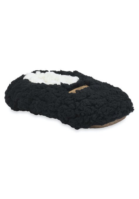 Faux Shearling Ballerina Slipper, BLACK, hi-res image number null