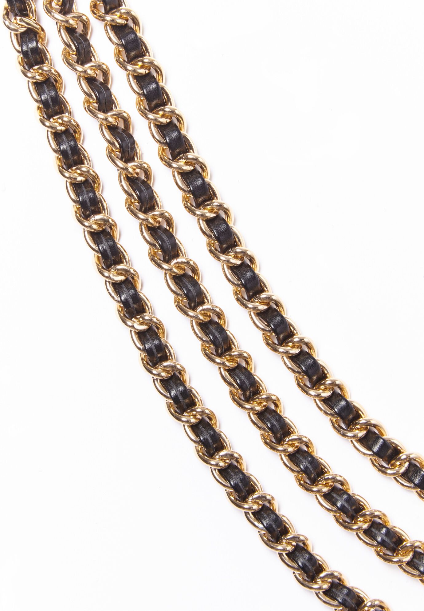 Faux Leather Gold Chain Belt, GOLD, on-hover image number 1