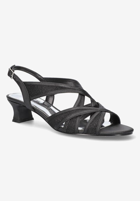 Tristen Sandal, BLACK SATIN, hi-res image number null