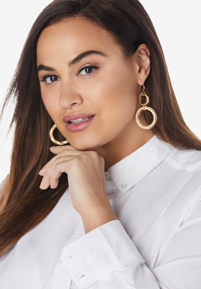 Circle Dangler Earrings, GOLD, hi-res image number null