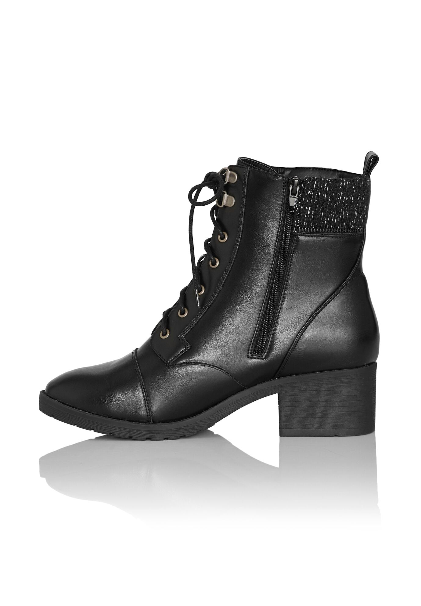 Rita Wide Width Brown Ankle Boot, BLACK, alternate image number 4