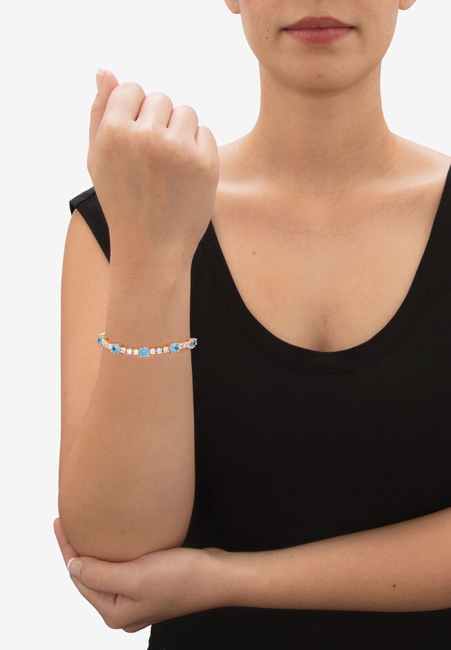 1.60 Cttw. Birthstone And Cz Gold-Plated Bolo Bracelet 10 inches, , alternate image number 2