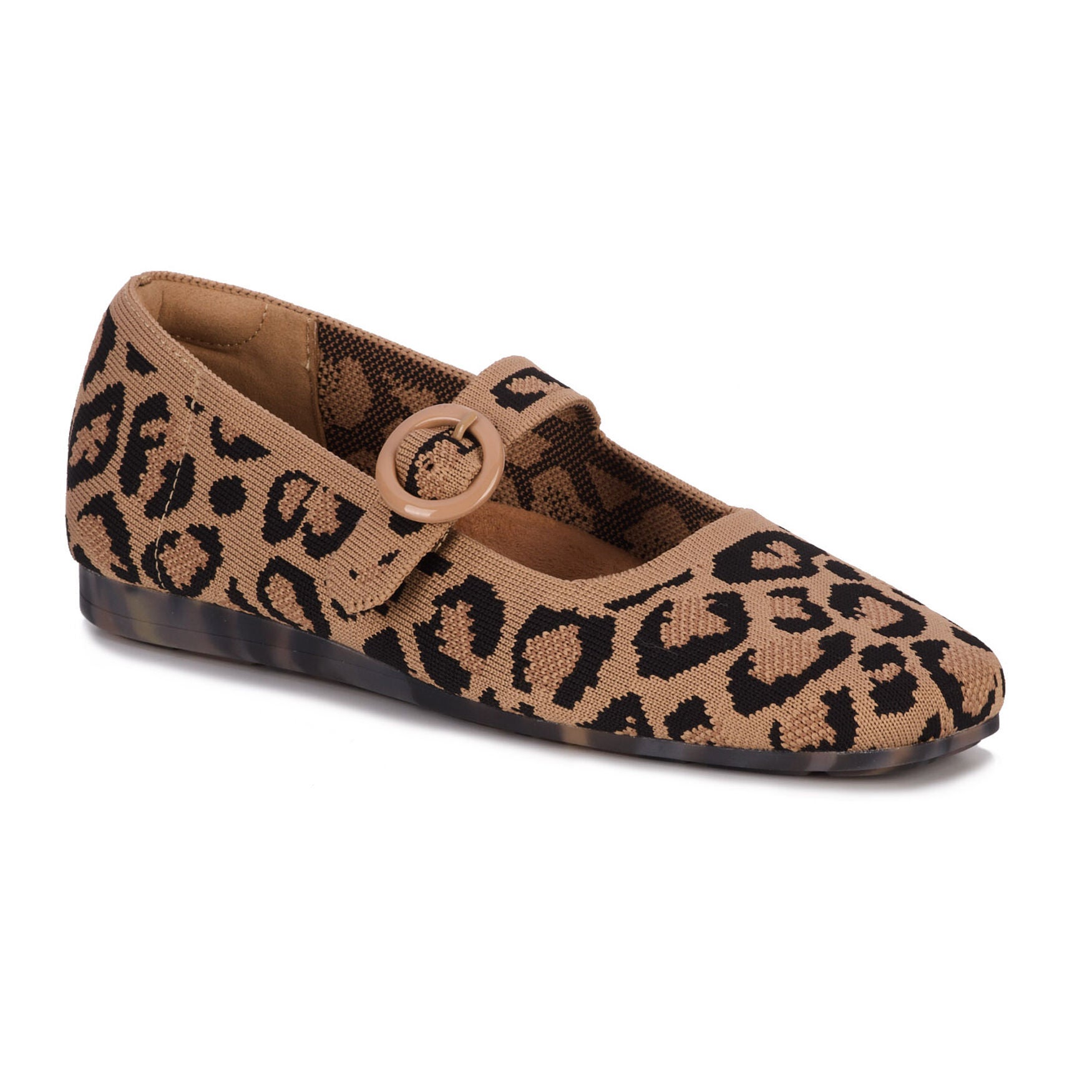 Naomi Mary Jane Flat, LEOPARD PRINT KNIT, hi-res image number 0