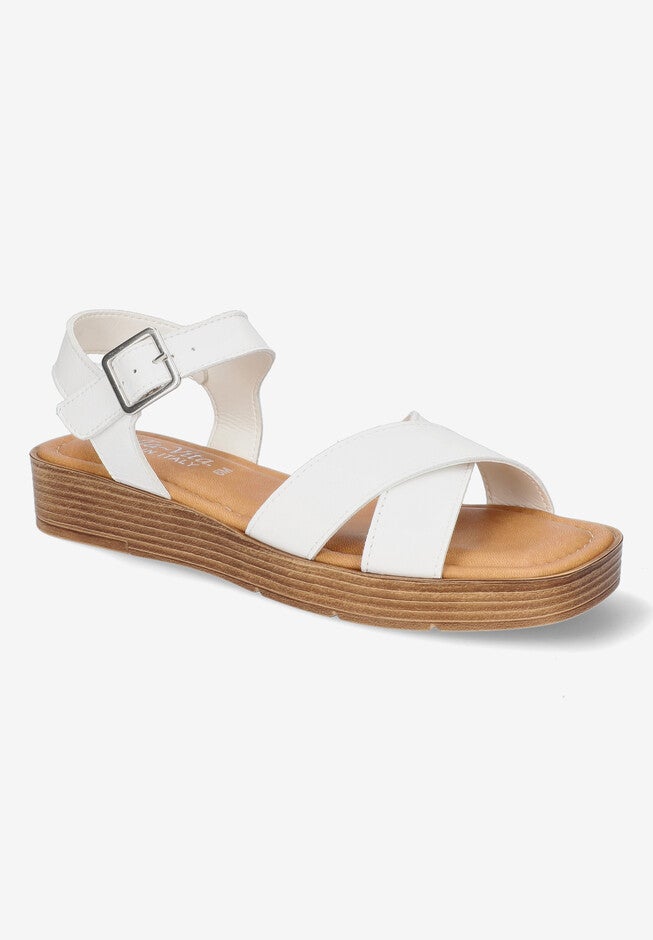 Car-Italy Sandal, WHITE LEATHER, hi-res image number null