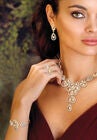 Goldtone Crystal Teardrop Halo Jewelry Set, , alternate image number null