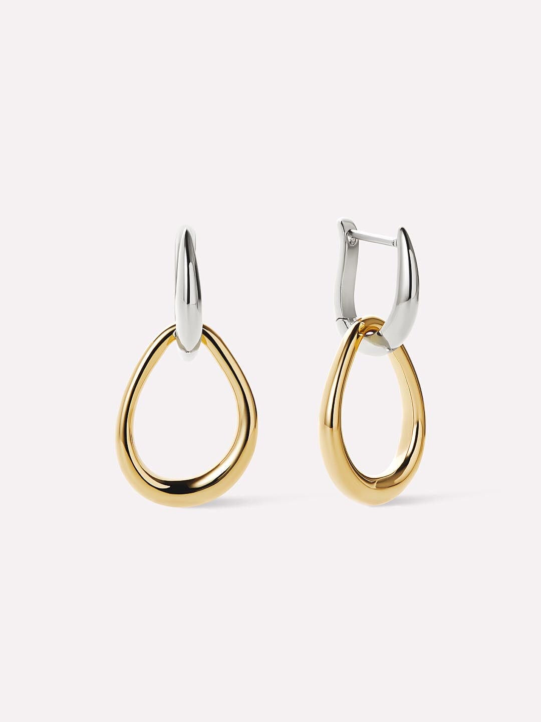 Sage Two Tone Drop Earrings, GOLD TWO TONE, hi-res image number 0
