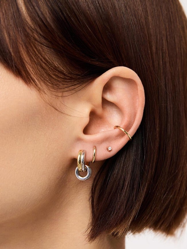Asher Drop Huggie Earrings, GOLD, alternate image number 1